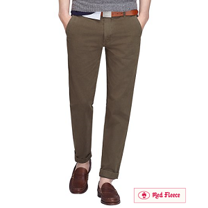 Slim Fit Lightweight Chinos - Dark Green